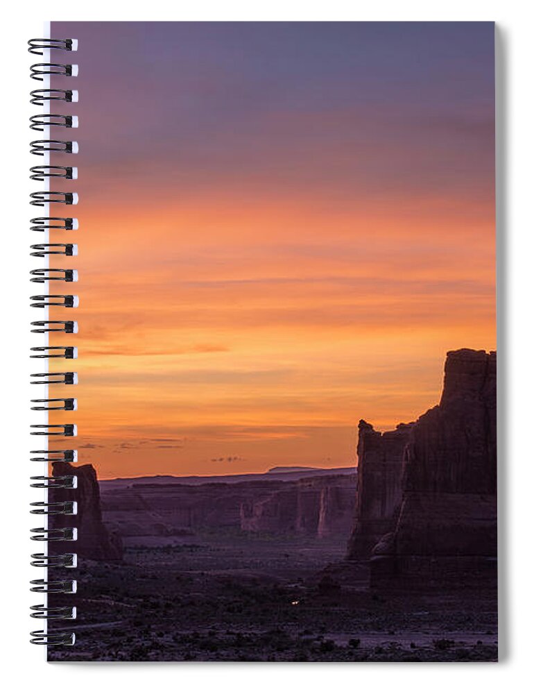 Arches Spiral Notebook featuring the photograph Night Falls Gently by Alex Lapidus