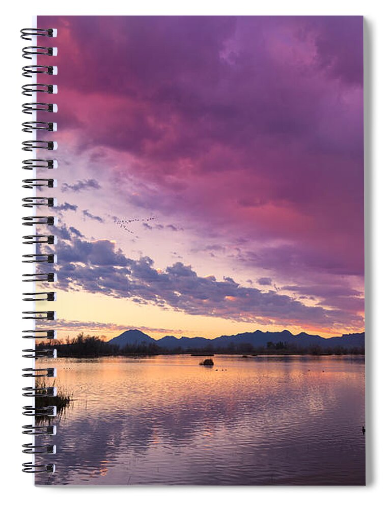 Wetland Spiral Notebook featuring the photograph Night Gives Way to Dawn by Kathleen Bishop