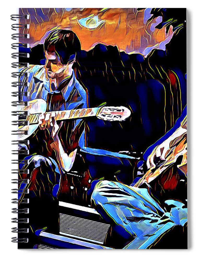 Male Spiral Notebook featuring the digital art Night Jammin by Pennie McCracken