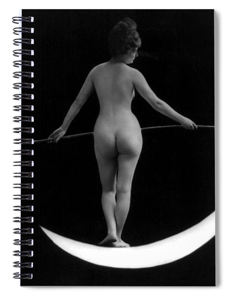 Erotica Spiral Notebook featuring the photograph Night, Nude Model, 1895 by Science Source