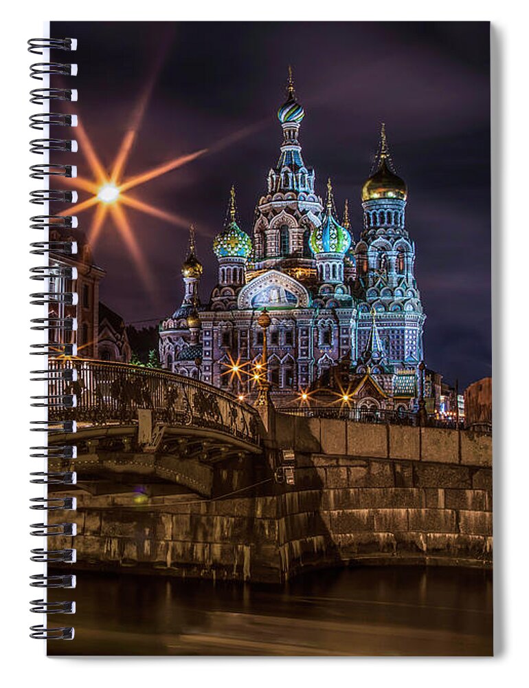 Peterburg Spiral Notebook featuring the photograph Night walk at Sankt Petersburg by Jaroslaw Blaminsky