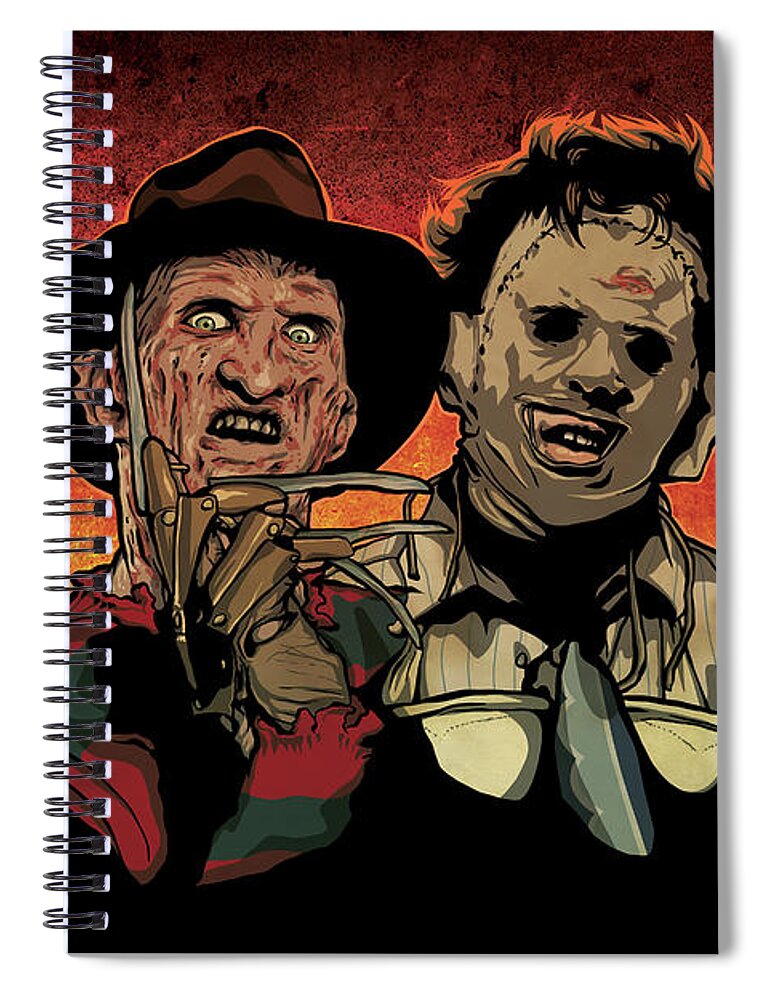 Michael Myers Spiral Notebook featuring the drawing Nightmare by Miggs The Artist