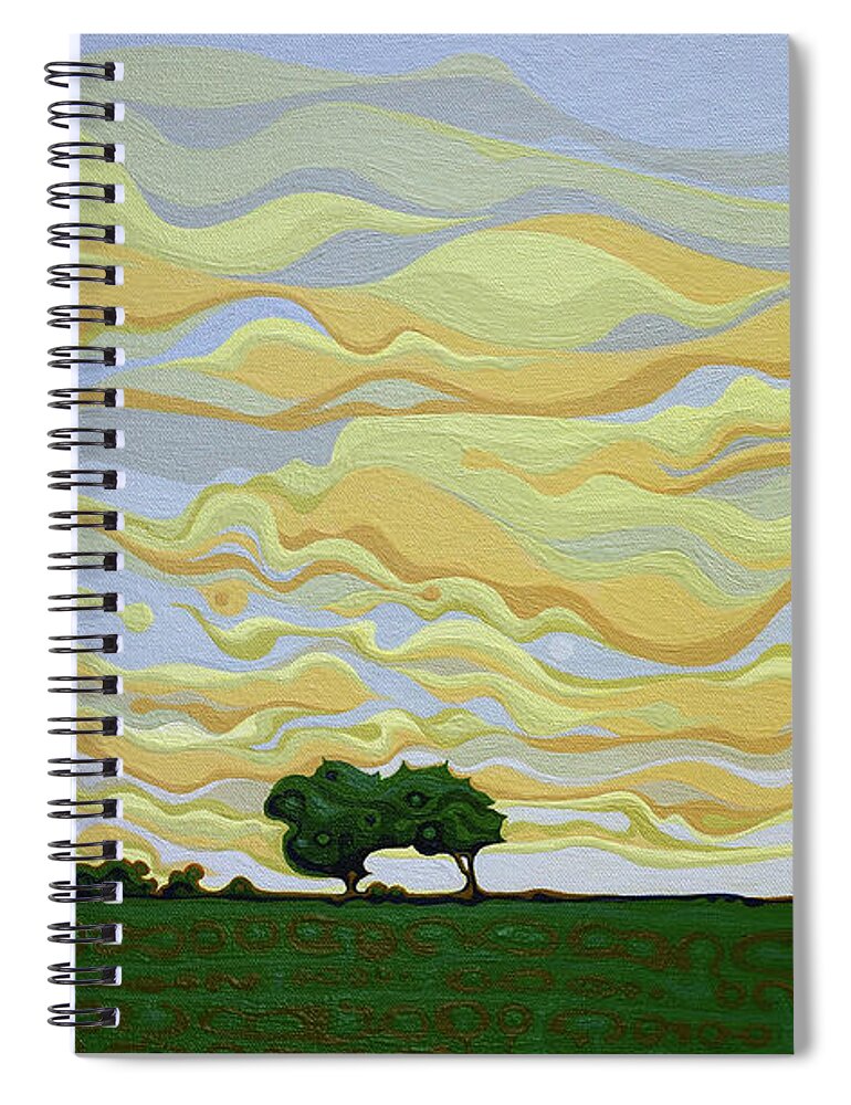 Landscape Spiral Notebook featuring the painting Nimble Sigh Sky by Amy Ferrari