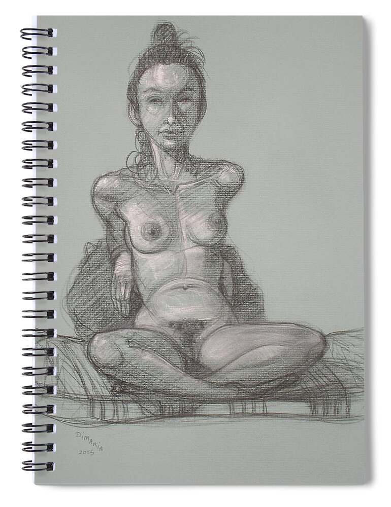 Realism Spiral Notebook featuring the drawing Nina Seated by Donelli DiMaria