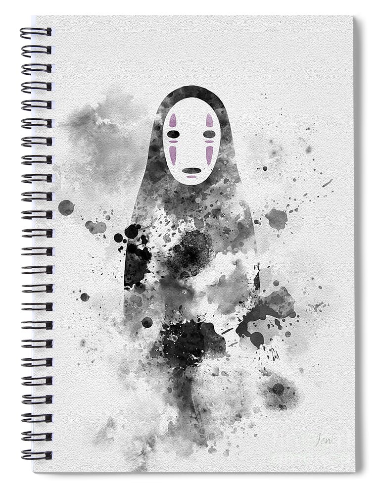 No Face Spiral Notebook featuring the mixed media No Face by My Inspiration