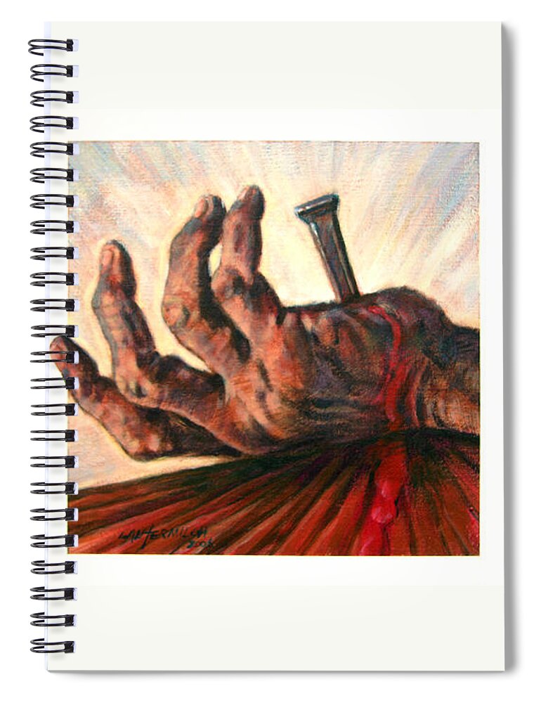 Christ Spiral Notebook featuring the painting No Greater Love by John Lautermilch