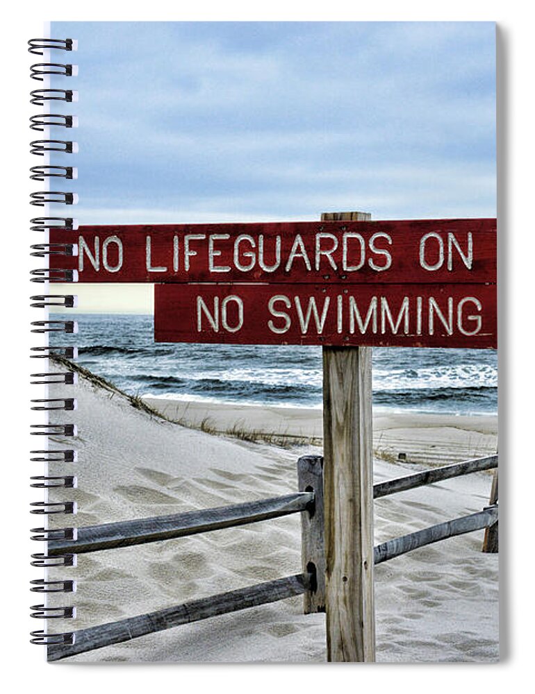 Paul Ward Spiral Notebook featuring the photograph No Lifeguards on Duty by Paul Ward
