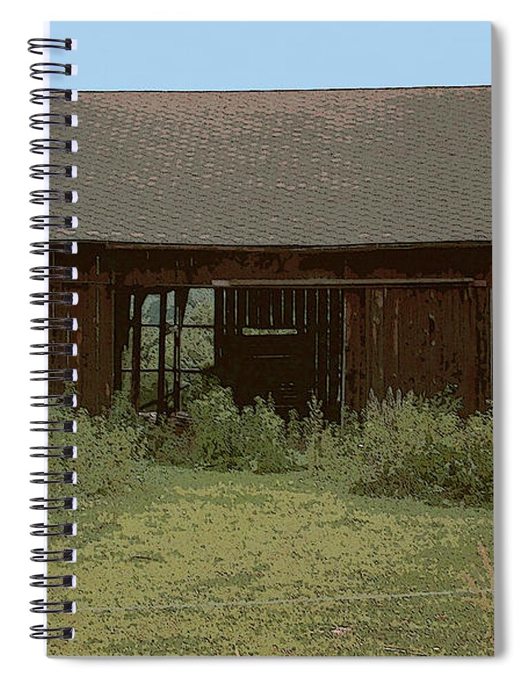 Old Barn Spiral Notebook featuring the photograph No More Cows by James Rentz