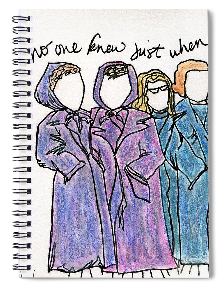 Modern Spiral Notebook featuring the painting No One Knew Just When by Hew Wilson