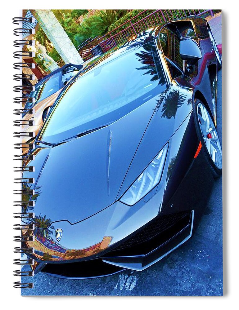 Lamborghini Spiral Notebook featuring the photograph No Parking by Dietmar Scherf