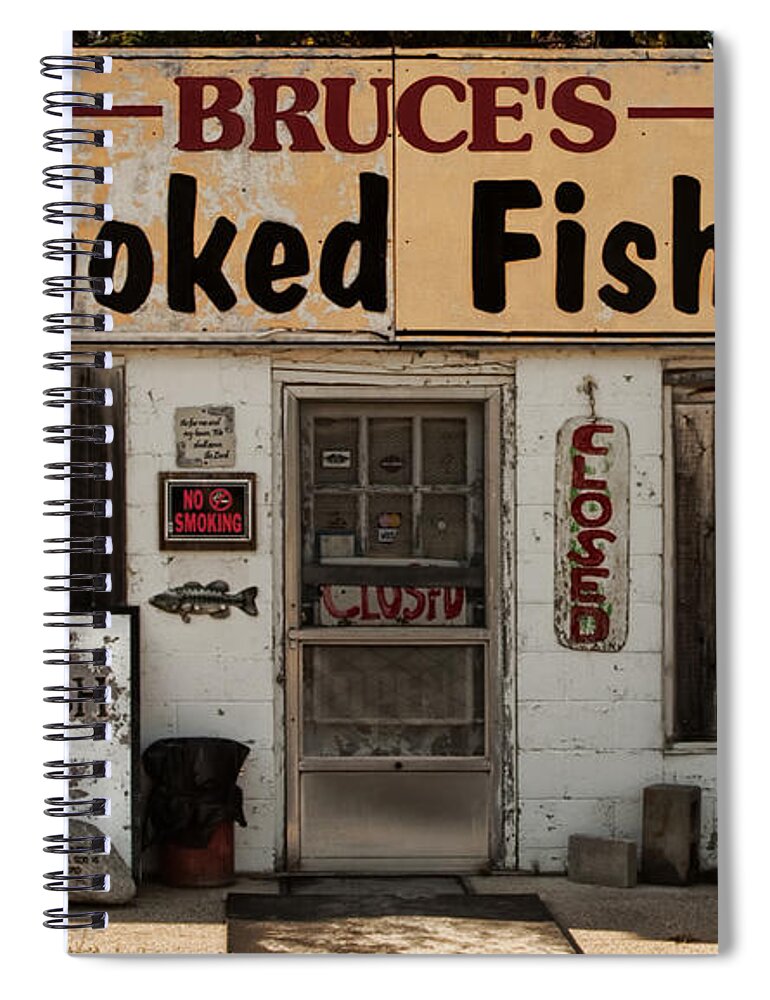 Fish Spiral Notebook featuring the photograph No Smoking Smoked Fish by Terry Doyle