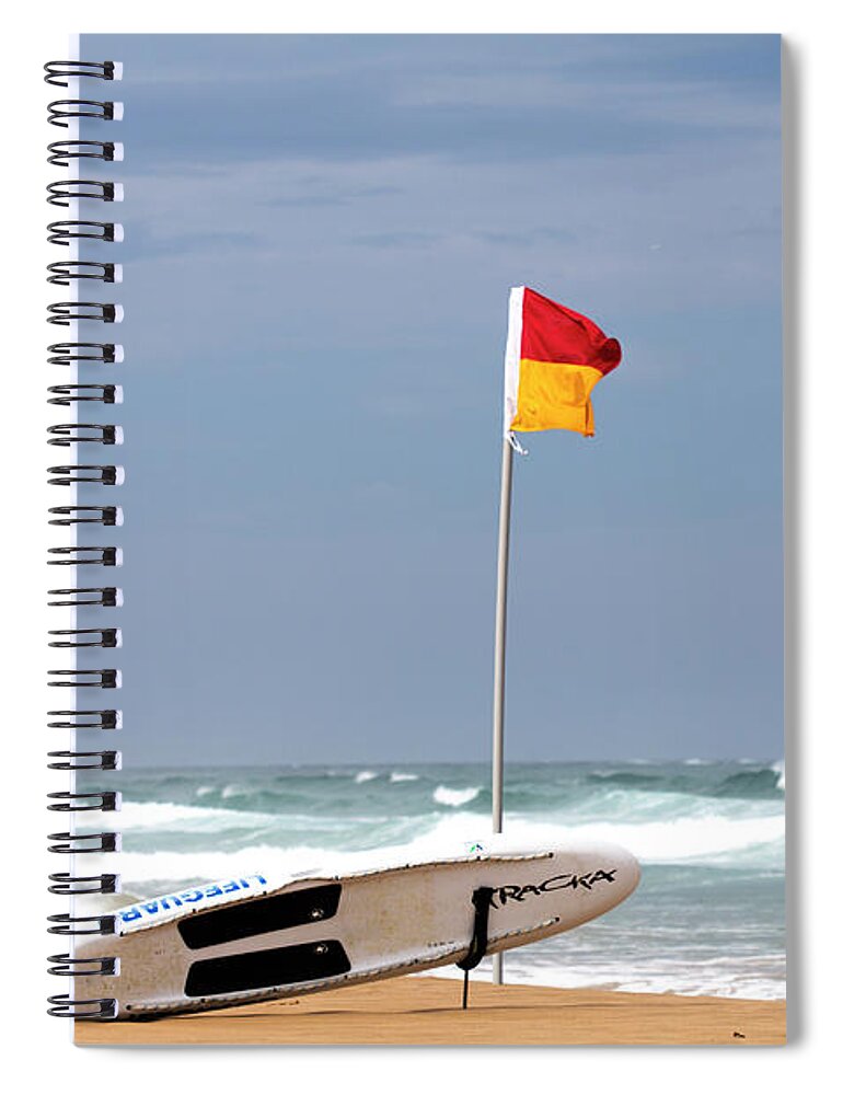 Beach Spiral Notebook featuring the photograph No Surfing by Linda Lees