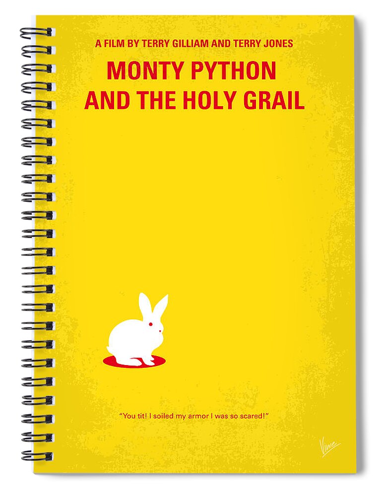 Monty Python And The Holy Grail Spiral Notebook featuring the digital art No036 My Monty Python And The Holy Grail minimal movie poster by Chungkong Art