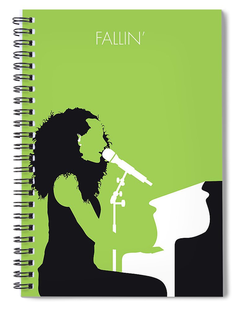 Alicia Spiral Notebook featuring the digital art No066 MY ALICIA KEYS Minimal Music poster by Chungkong Art