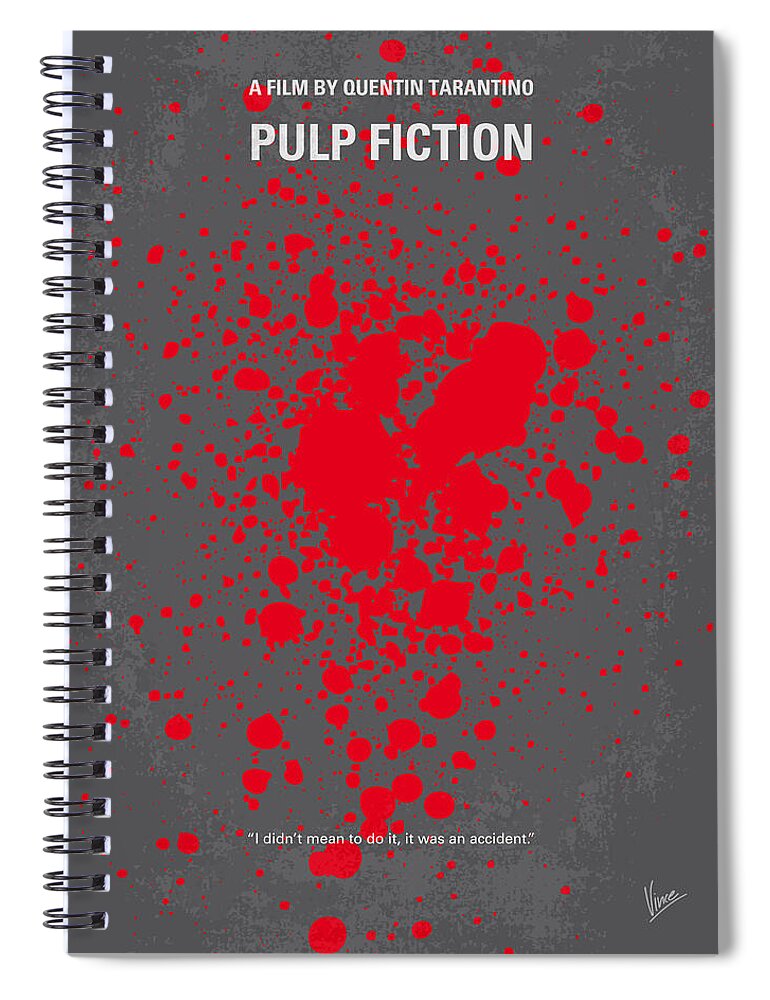 Pulp Fiction Spiral Notebook featuring the digital art No067 My Pulp Fiction minimal movie poster by Chungkong Art