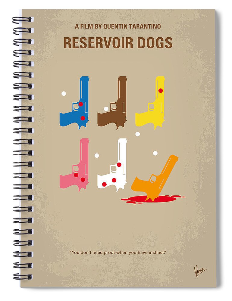 Reservoir Dogs Spiral Notebook featuring the digital art No069 My Reservoir Dogs minimal movie poster by Chungkong Art