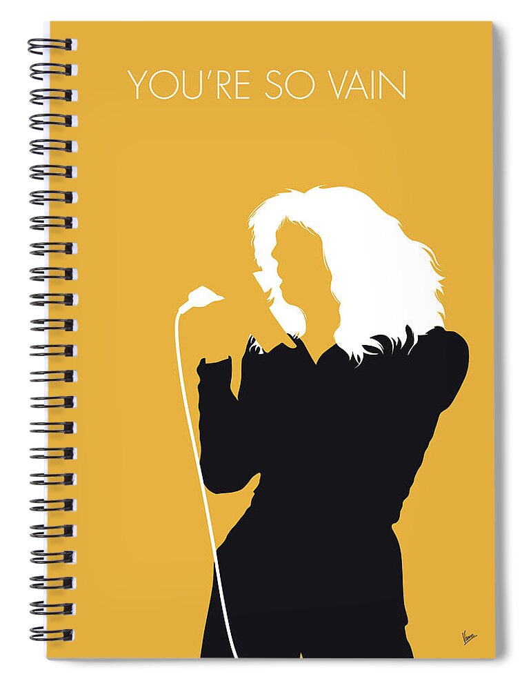Arly Spiral Notebook featuring the digital art No144 MY CARLY SIMON Minimal Music poster by Chungkong Art
