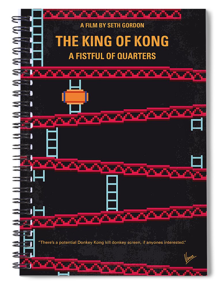 King Of Kong Spiral Notebook featuring the digital art No581 My King of Kong minimal movie poster by Chungkong Art