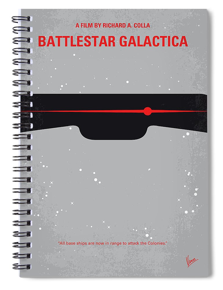 Battlestar Galactica Spiral Notebook featuring the digital art No663 My Battlestar Galactica minimal movie poster by Chungkong Art