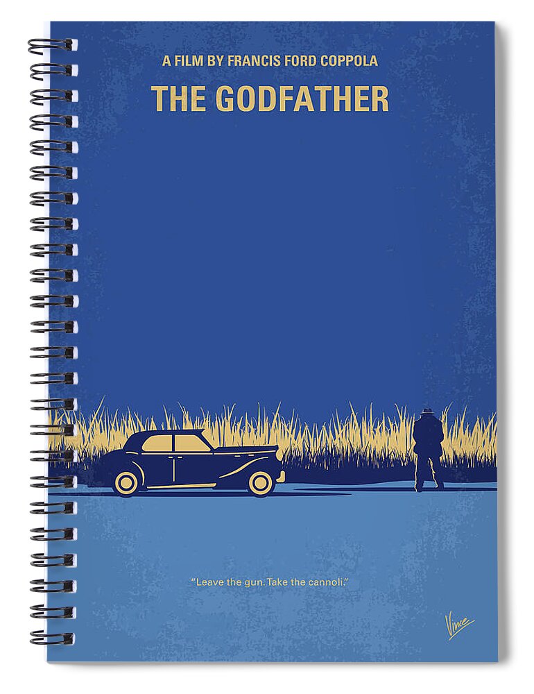 The Spiral Notebook featuring the digital art No686-1 My Godfather I minimal movie poster by Chungkong Art