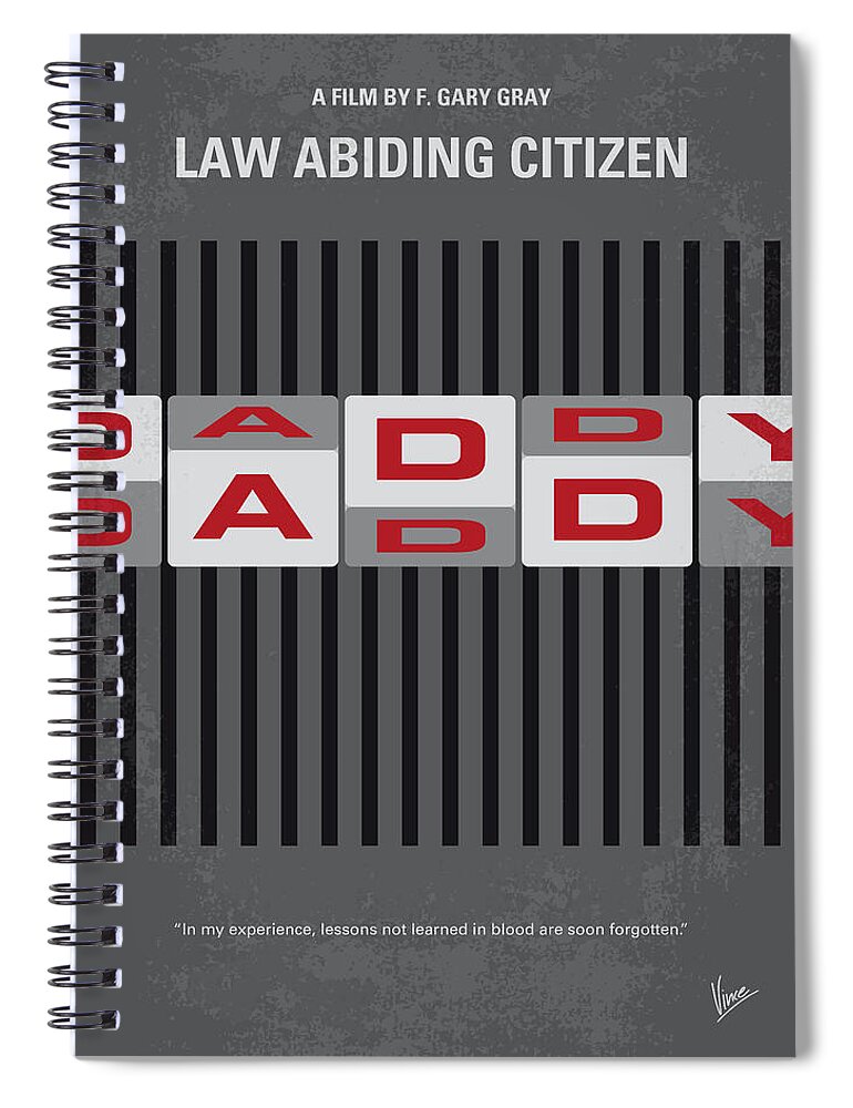 Law Abiding Citizen Spiral Notebook featuring the digital art No738 My Law Abiding Citizen minimal movie poster by Chungkong Art