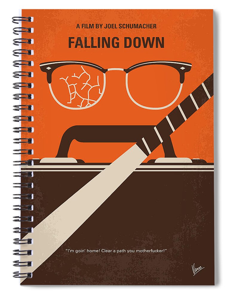 Falling Down Spiral Notebook featuring the digital art No768 My Falling Down minimal movie poster by Chungkong Art