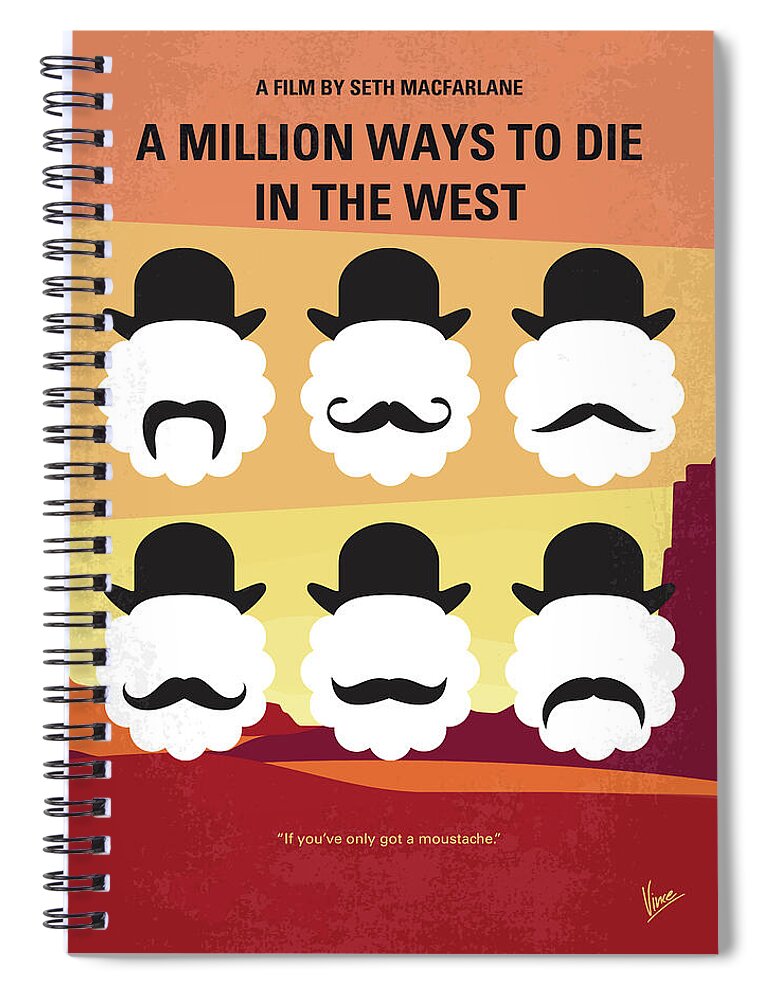 A Million Ways To Die In The West Spiral Notebook featuring the digital art No890 My A Million Ways to Die in the West minimal movie poster by Chungkong Art
