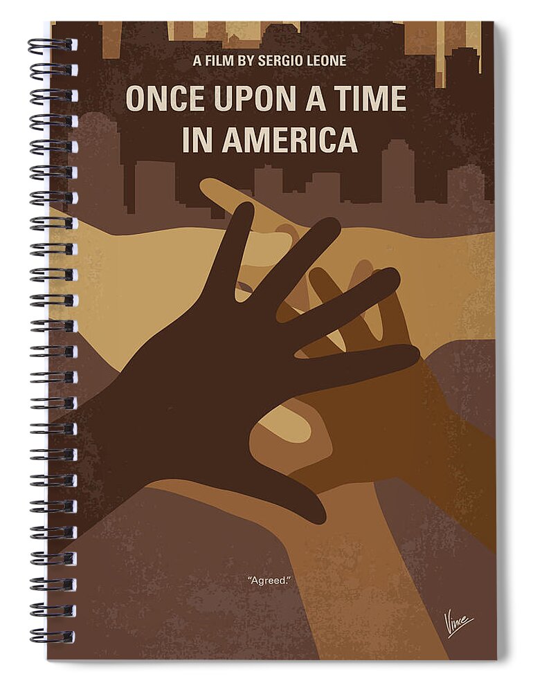 Once Upon A Time In America Spiral Notebook featuring the digital art No942 My Once Upon a Time in America minimal movie poster by Chungkong Art
