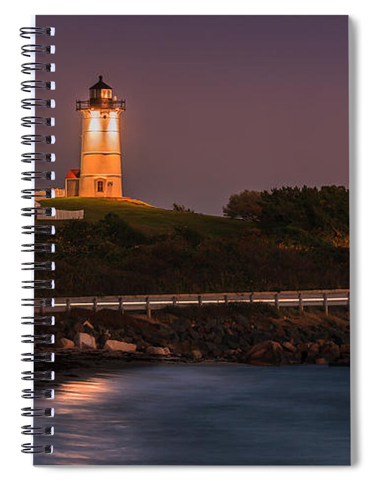 Usa Spiral Notebook featuring the photograph Nobska Lighthouse, Cape Cod, Massachusetts by Henk Meijer Photography
