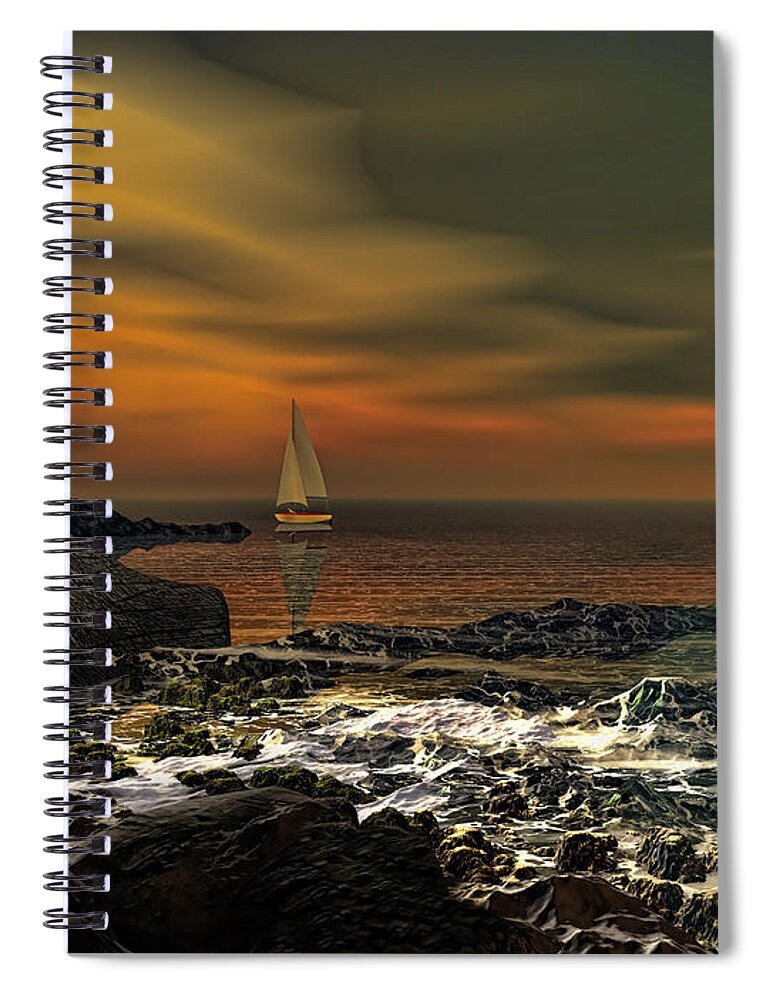 Lighthouse Spiral Notebook featuring the photograph Nocturnal Tranquility by Lourry Legarde
