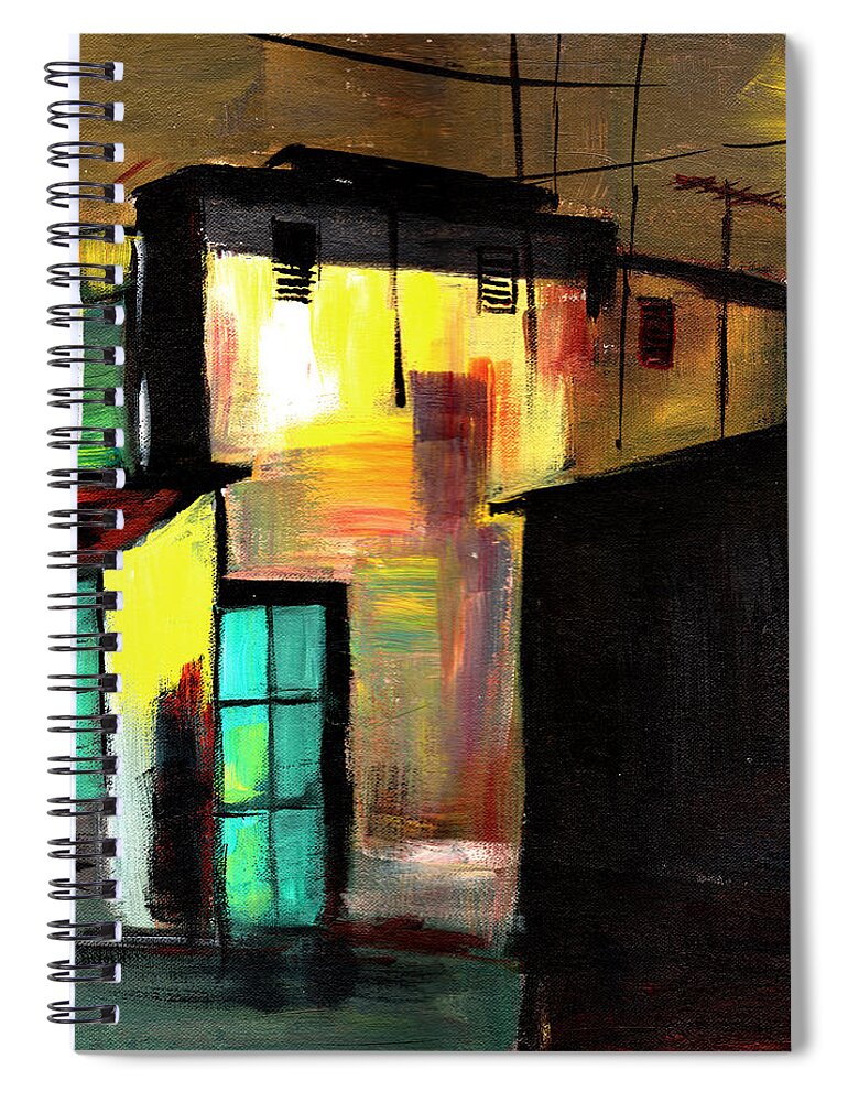 Cityscape Spiral Notebook featuring the painting Nook by Anil Nene