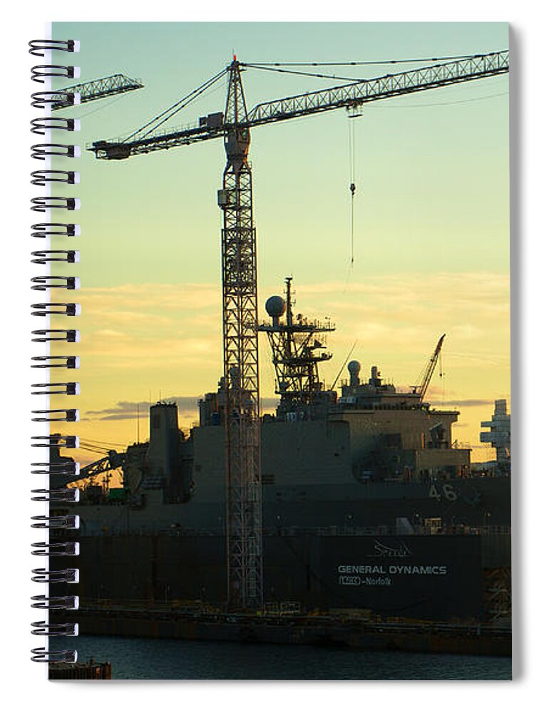 Ship Spiral Notebook featuring the photograph Norfolk Ship by Brooke Bowdren