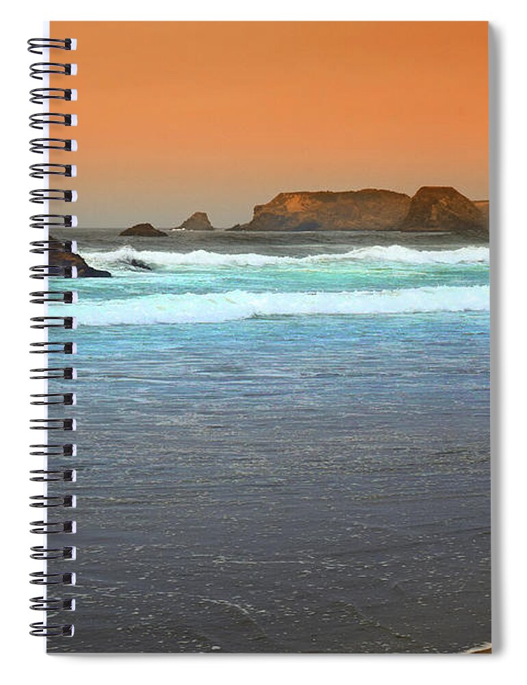 Foggy Spiral Notebook featuring the photograph North Coast Morning Glowing Fog by Frank Wilson