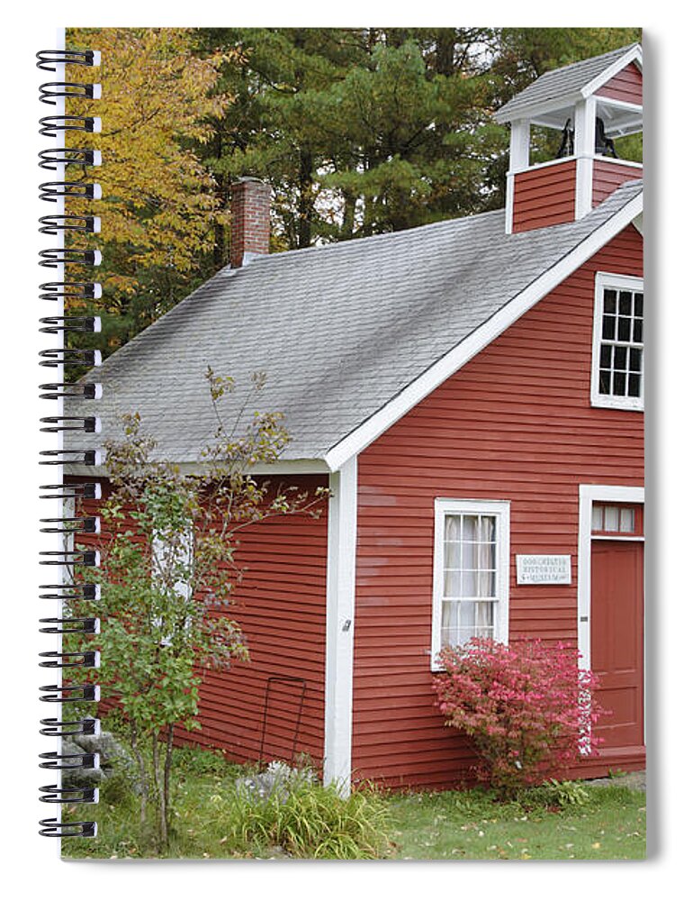 New Hampshire Spiral Notebook featuring the photograph North District School House - Dorchester New Hampshire by Erin Paul Donovan