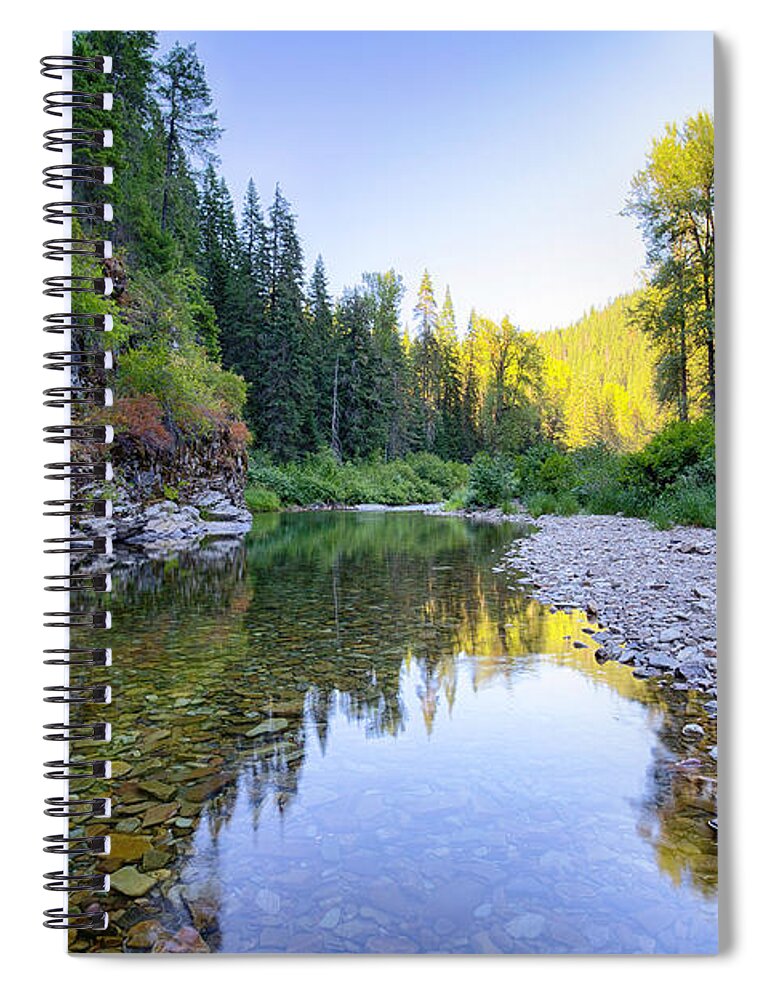  Spiral Notebook featuring the photograph North Fork Evening by Idaho Scenic Images Linda Lantzy