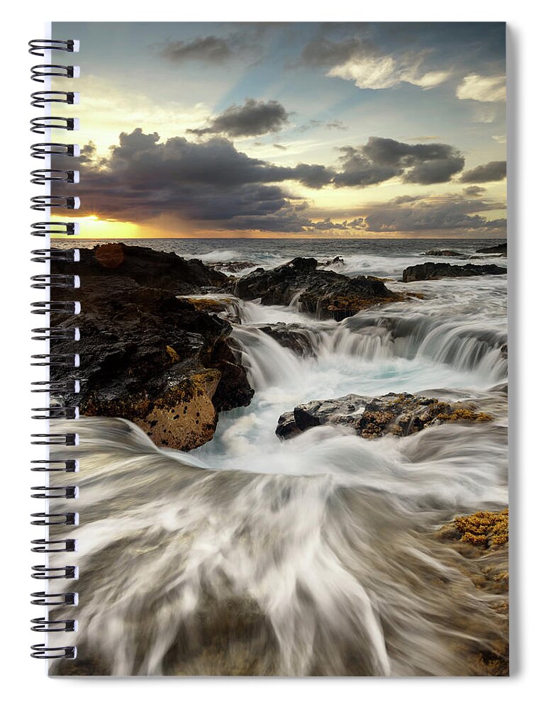 Kona Spiral Notebook featuring the photograph North Kona Coastline by Christopher Johnson