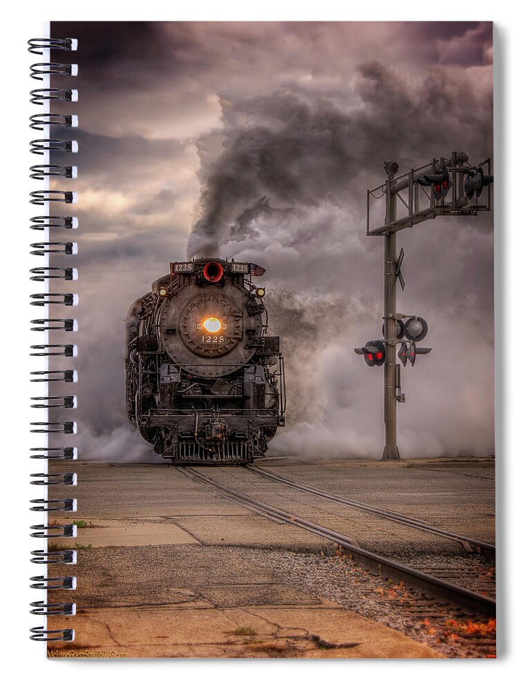1225 Spiral Notebook featuring the photograph North Pole Express Steam Train 1225 by LeeAnn McLaneGoetz McLaneGoetzStudioLLCcom