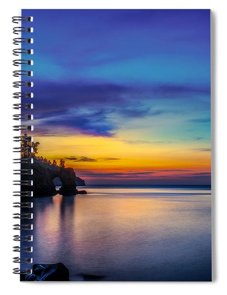 Arch Spiral Notebook featuring the photograph North Shore Christmas by Rikk Flohr
