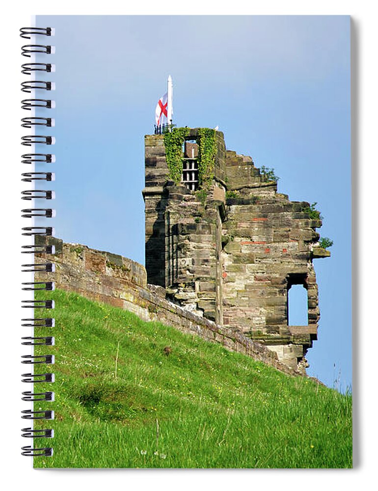 Europe Spiral Notebook featuring the photograph North Tower, Tutbury Castle by Rod Johnson