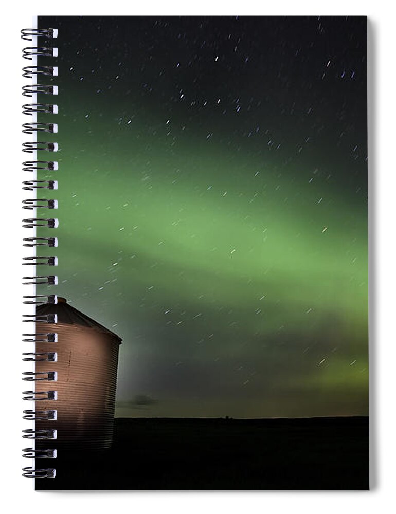 Aurora Spiral Notebook featuring the photograph Northern Lights Saskatchewan Canada by Mark Duffy