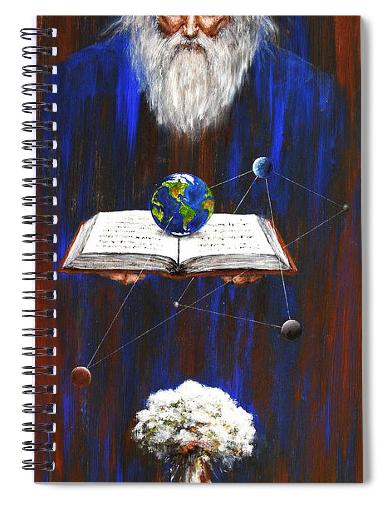 Oracle Spiral Notebook featuring the painting Nostradamus by Arturas Slapsys