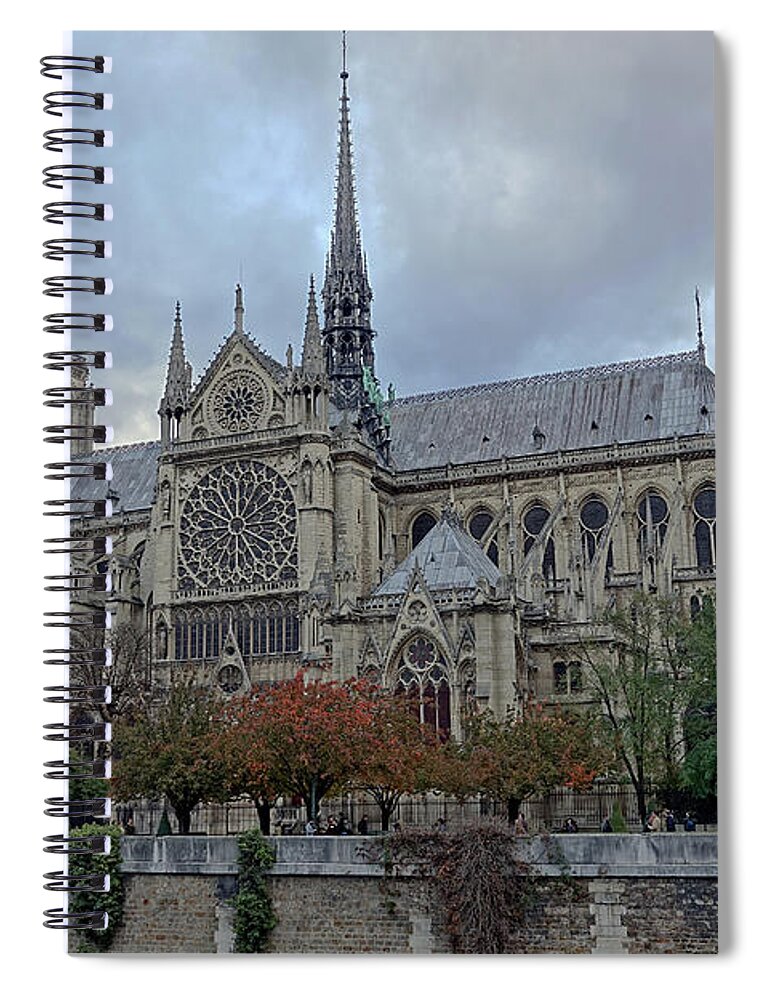 Paris Spiral Notebook featuring the photograph Notre Dame Cathedral In Paris, France by Rick Rosenshein