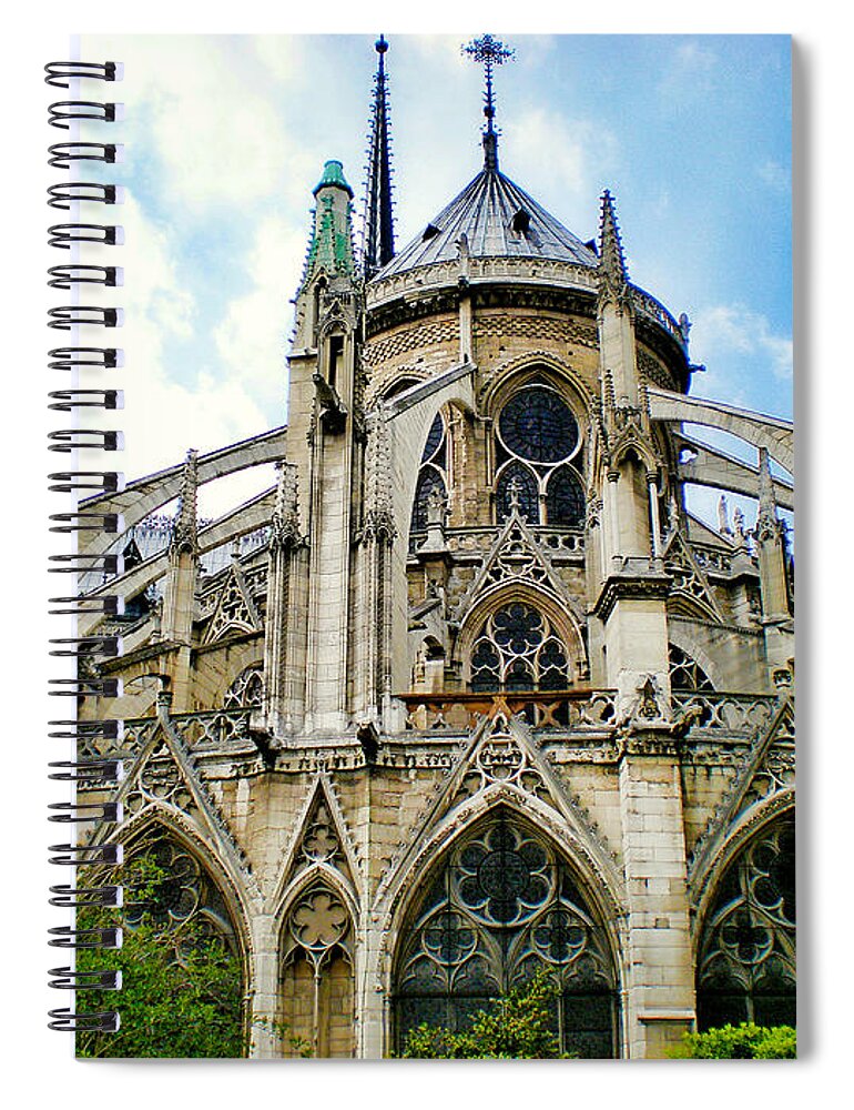 Notre Dame Spiral Notebook featuring the photograph Notre Dame East Side by Robert Meyers-Lussier