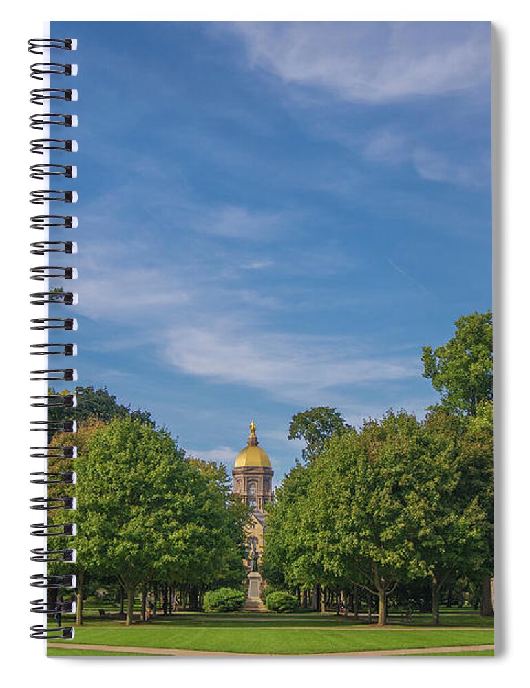 Notre Dame Spiral Notebook featuring the photograph Notre Dame University 6 by David Haskett II