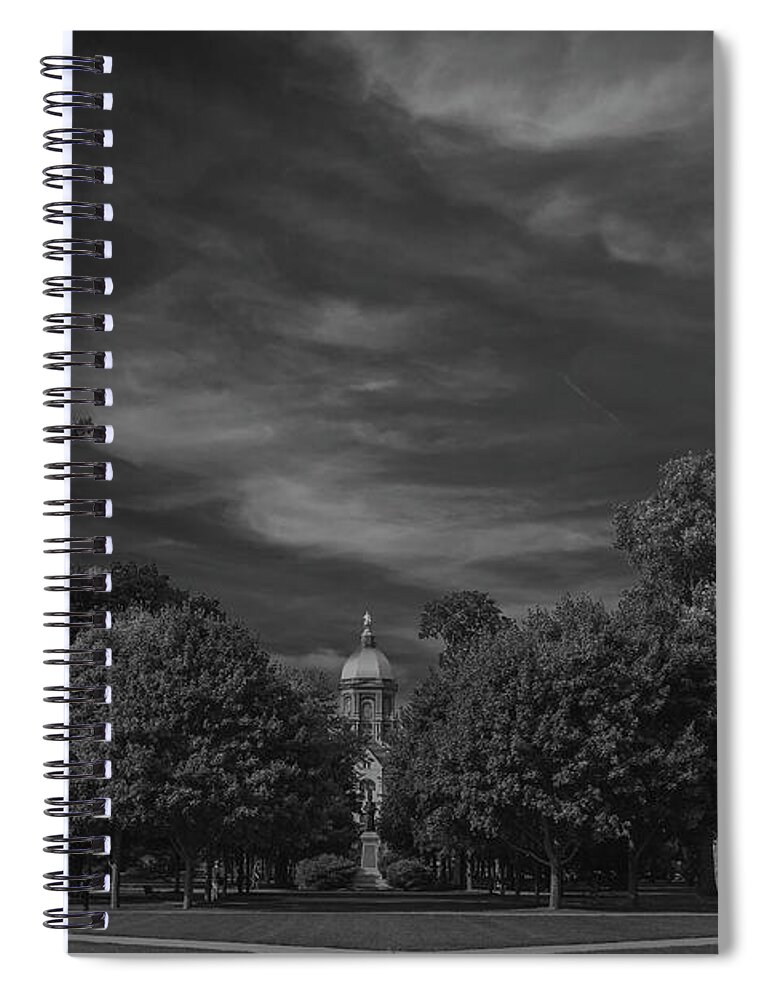 Notre Dame Spiral Notebook featuring the photograph Notre Dame University 6a by David Haskett II