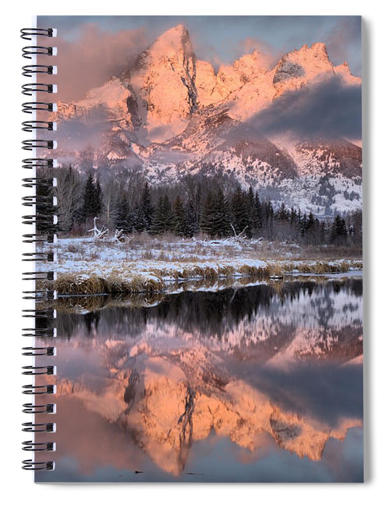 Teton Sunrise Spiral Notebook featuring the photograph November Teton Pastels by Adam Jewell