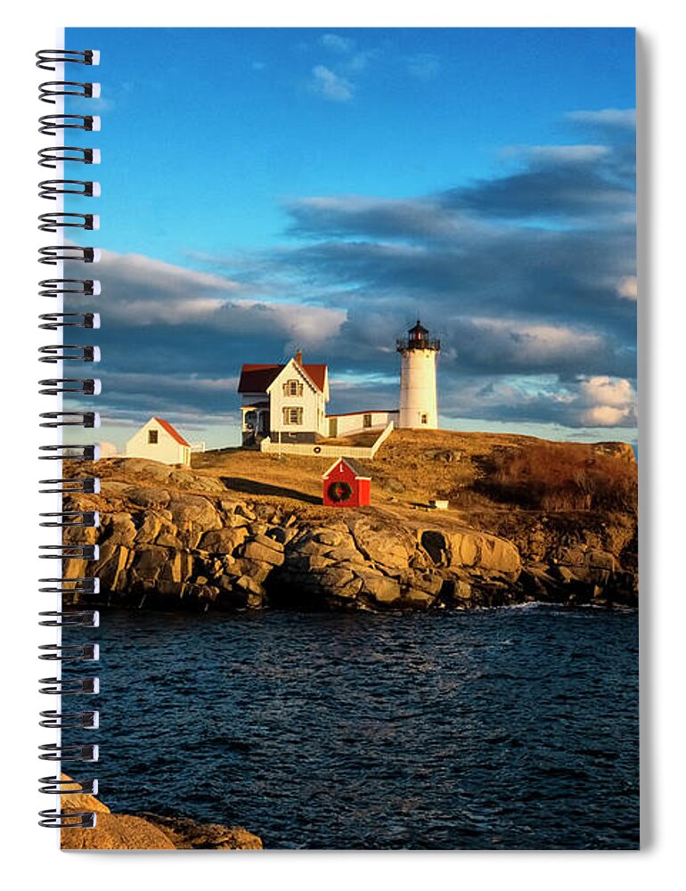 South Freeport Harbor Maine Spiral Notebook featuring the photograph Nubble Light III by Tom Singleton