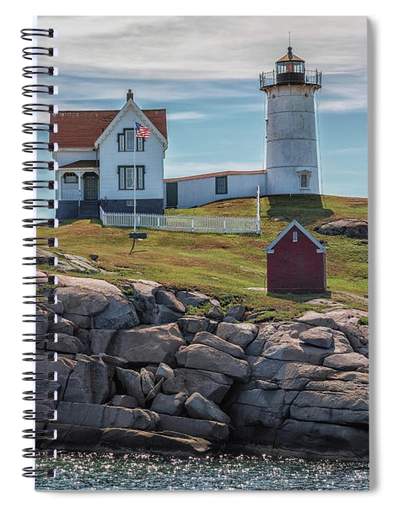 Nubble Lighthouse Spiral Notebook featuring the photograph Nubble Lighthouse by Brian MacLean
