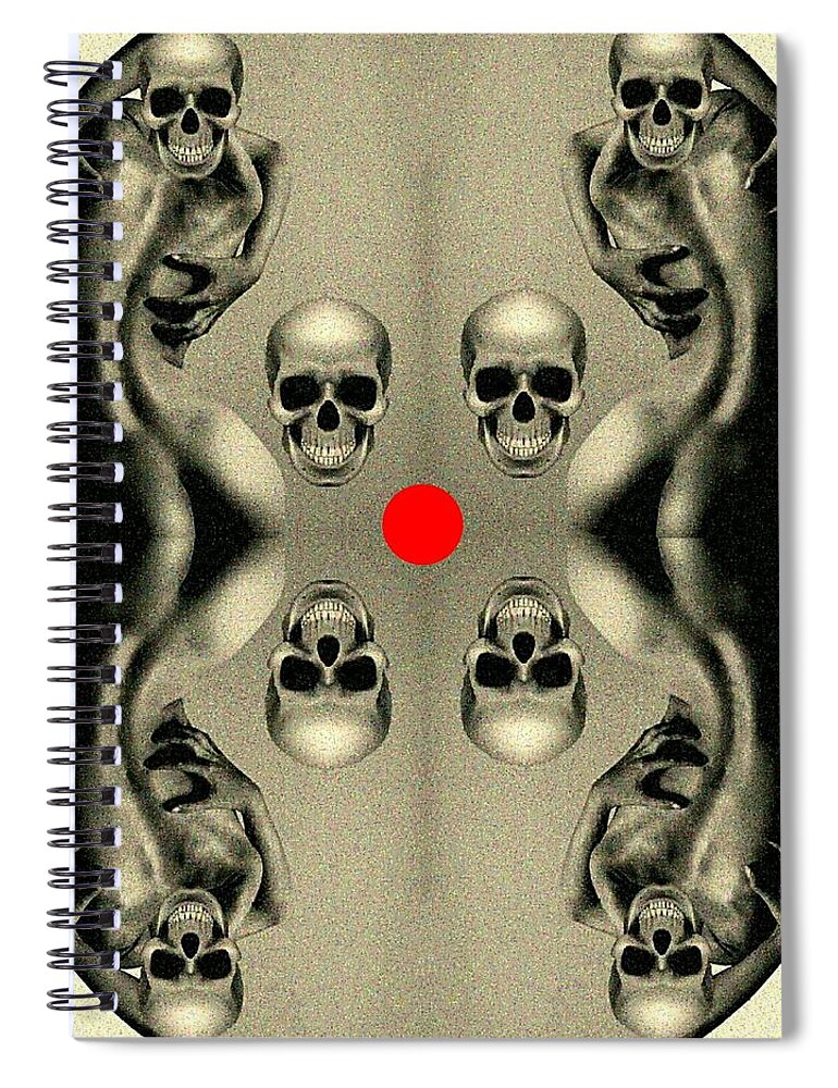 Nude Spiral Notebook featuring the digital art Nude death 14 by Mark Bradley