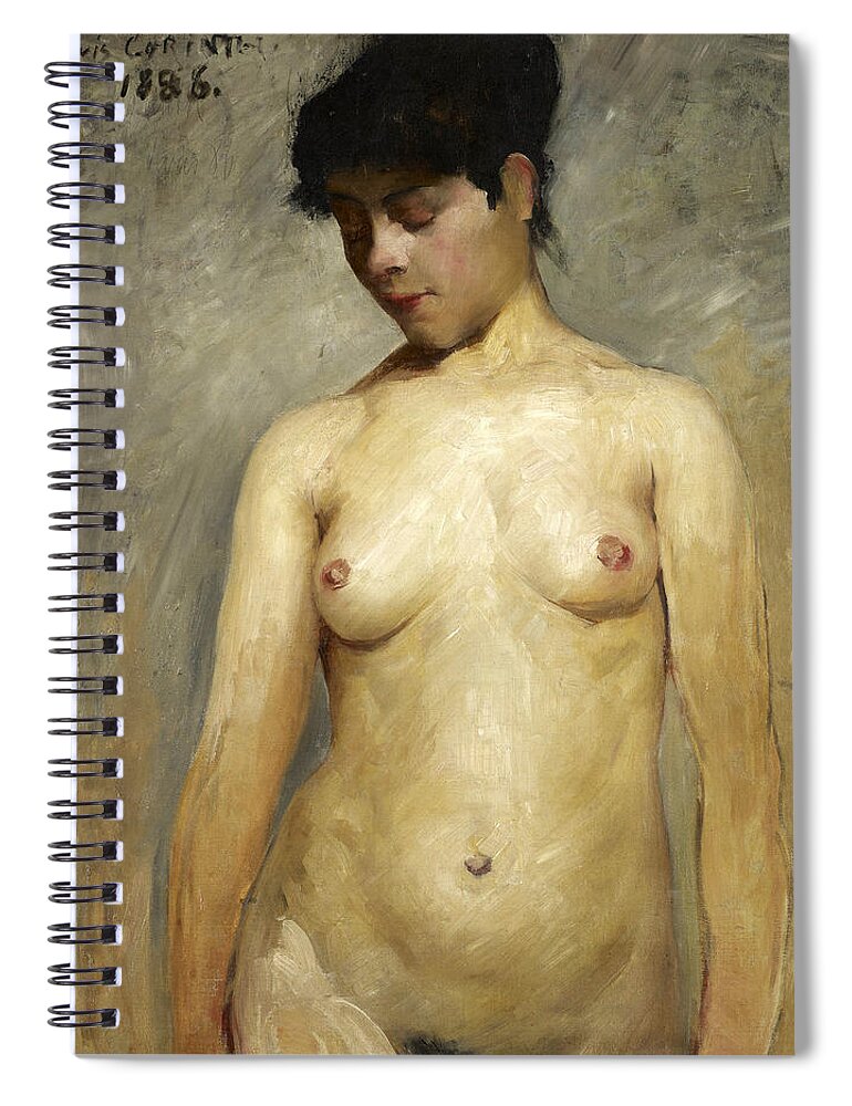 Lovis Corinth Spiral Notebook featuring the painting Nude Girl, A Study by Lovis Corinth